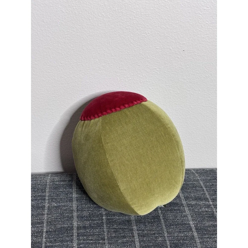 10” Oi San Francisco Pimento Olive Pillow Plush Decor Velvet Martini Bar